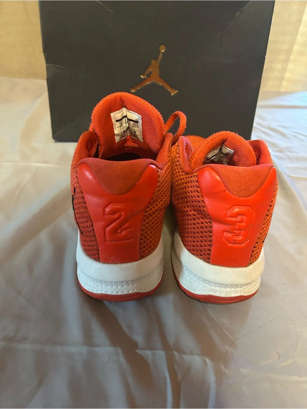 Jordan Men’s Red Mesh Low-Top Basketball Shoes